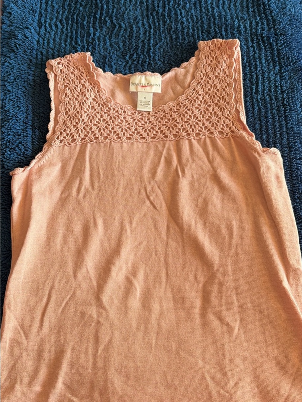 Dana Buchman pink Crochet Yoke Sleeveless Top